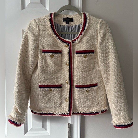 J. Crew Tweed Raw Edge Lady Jacket Blazer - Picture 2 of 11